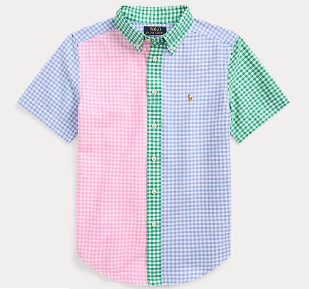 Polo Ralph Lauren Boys Sz 7 Gingham Fun Shirt Cotton
